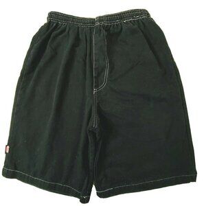 Skivys Men's size Medium Elastic Waist Pull On Flat Front Canvas Shorts Black